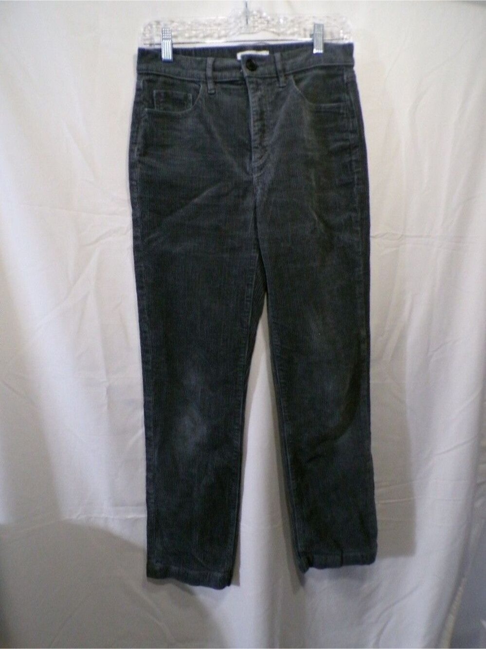 LOFT Women's Corduroy Pants Size 26 Charcoal High Rise Straight